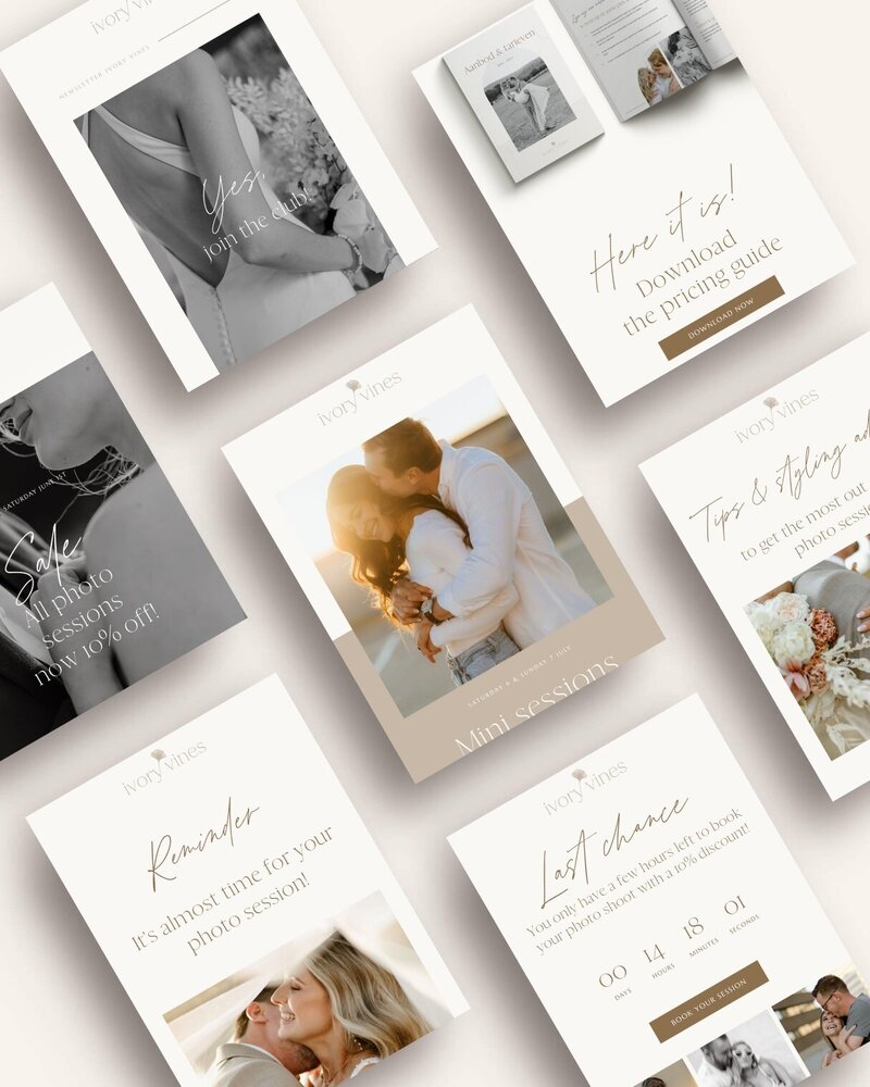 Neutral Flodesk templates for photographers Ivory Vines 11