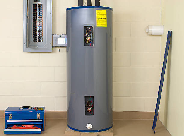 gray electric water heater