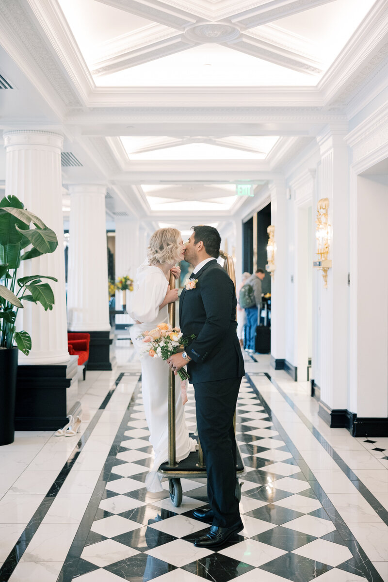 Indiana_Michigan_Wedding Planner_Hotel Carmichael_Carmel Indiana_Wedding Day Editorial_Bride & Groom_Trolley