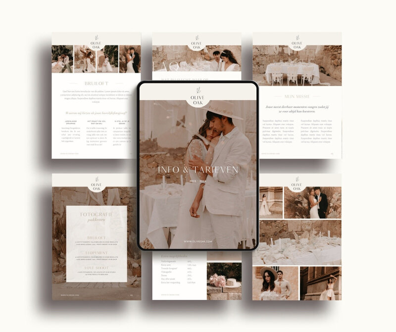 Elegante brochure template voor fotografen Olive Oak