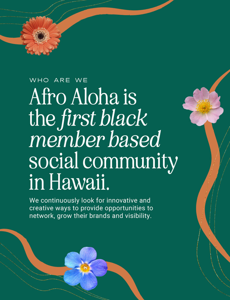 Type Styling for social community in Hawaii Afro Aloha