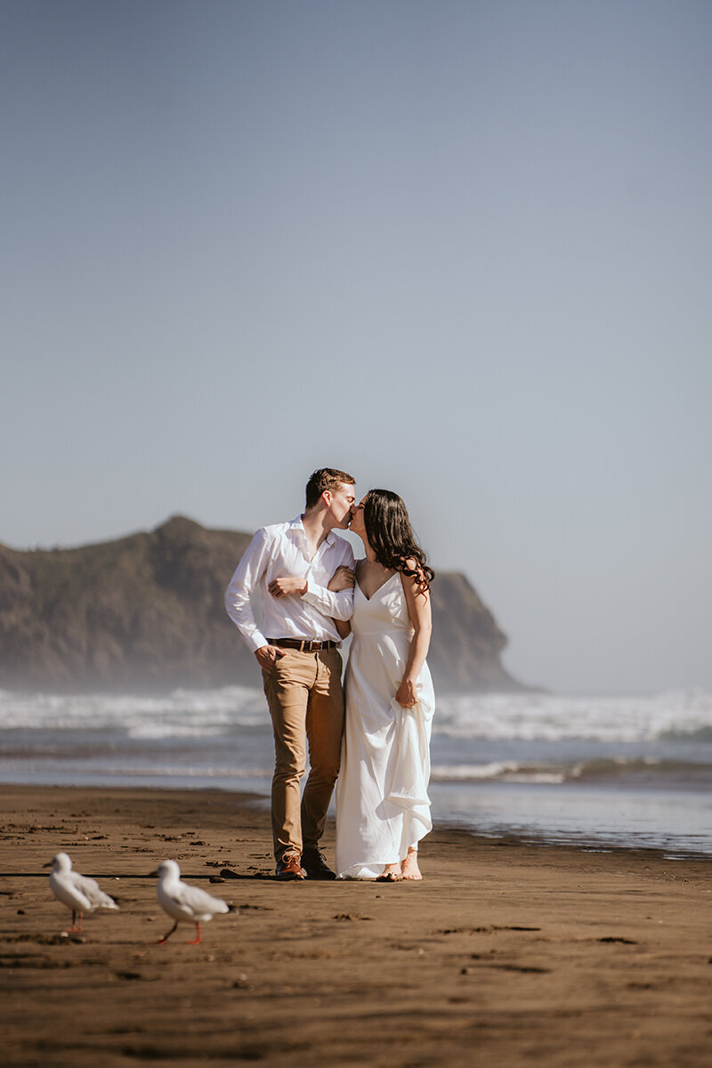 An Engagement Photoshoot at Bethells Beach, NZ