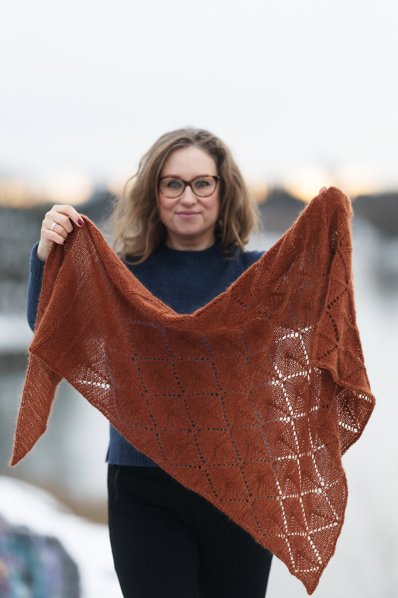 Fire Within – Triangle shawl knitting pattern