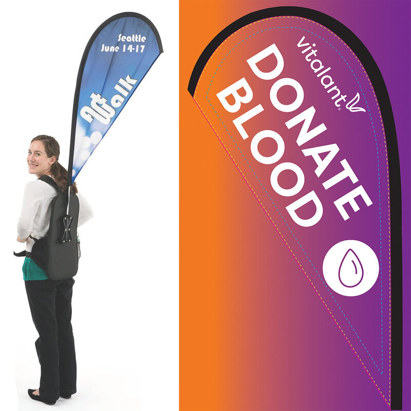 2-Sided Backpack Teardrop Walking Flag for BPBF2S