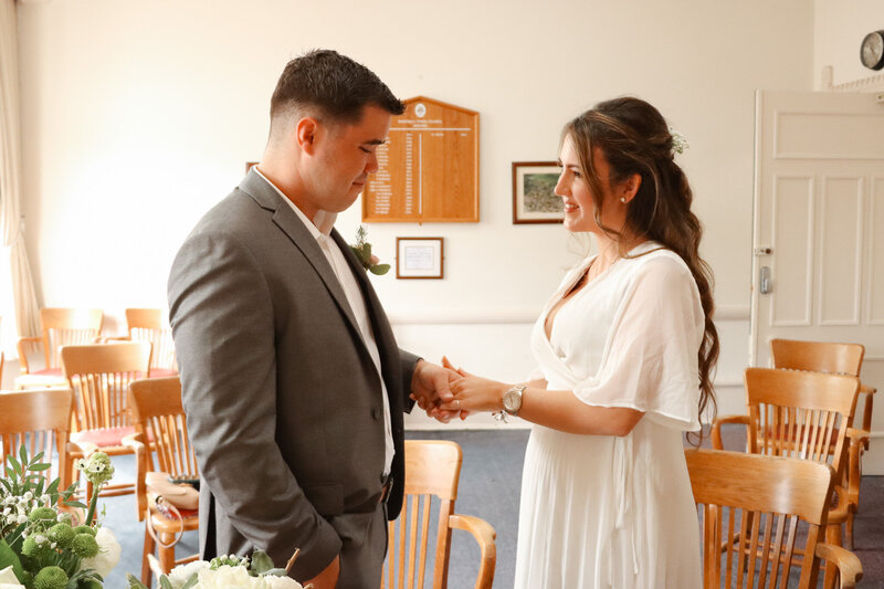 Emotional speech moment during Salt House wedding reception captured in candid, documentary style