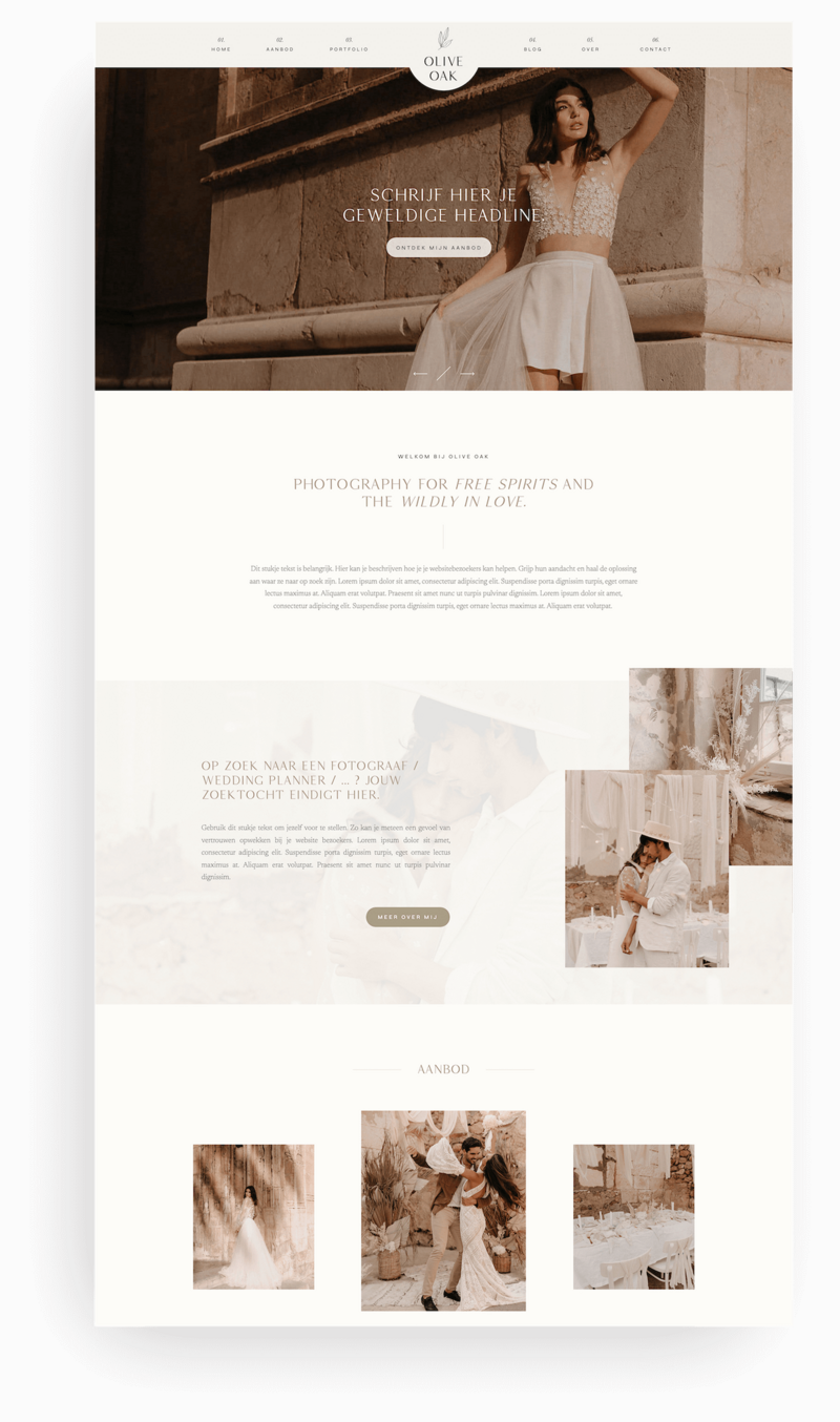 Showit template Olive Oak Home