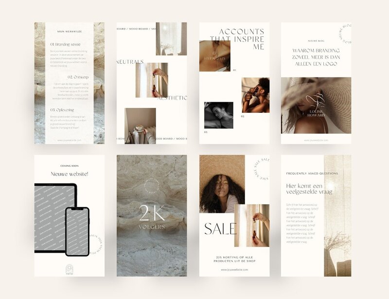 Minimalistische Instagram story templates