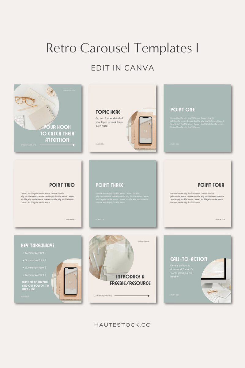 retro Carousel Canva Templates to save you time