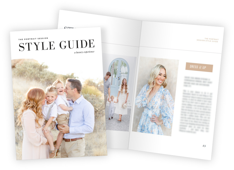 Portrait Session Style Guide | Resource for portrait and wedding photographers from Amy & Jordan