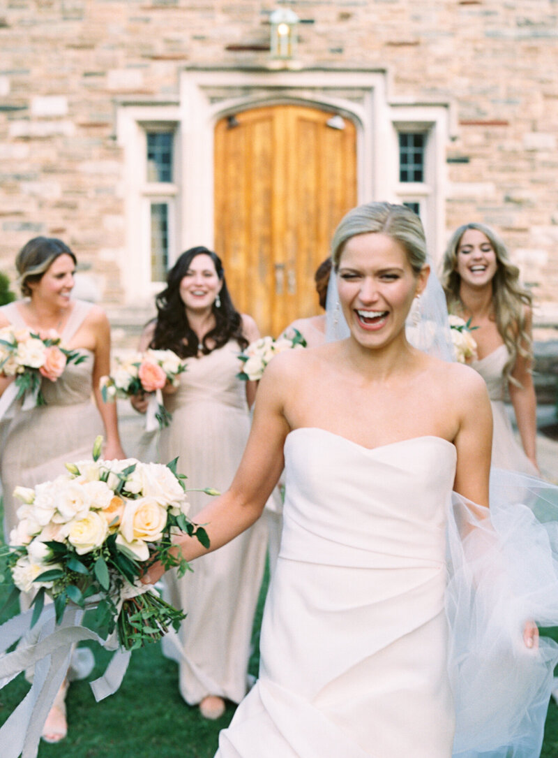 Bridemaids having fun at Scarritt Bennett wedding in Nashville.
