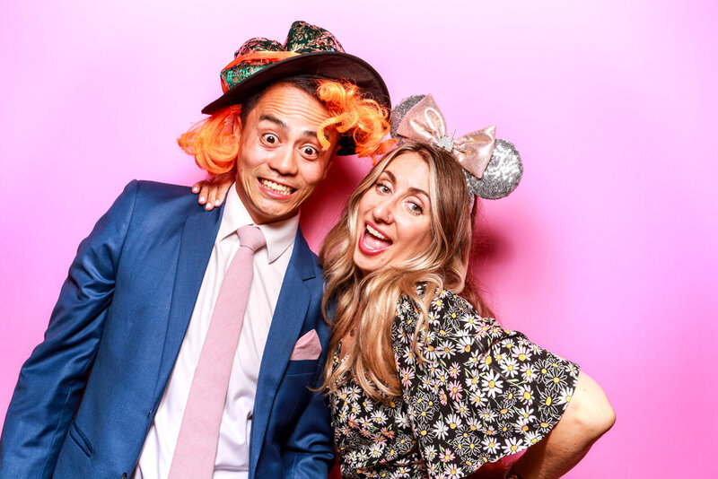 pink wedding backdrop photo booth
