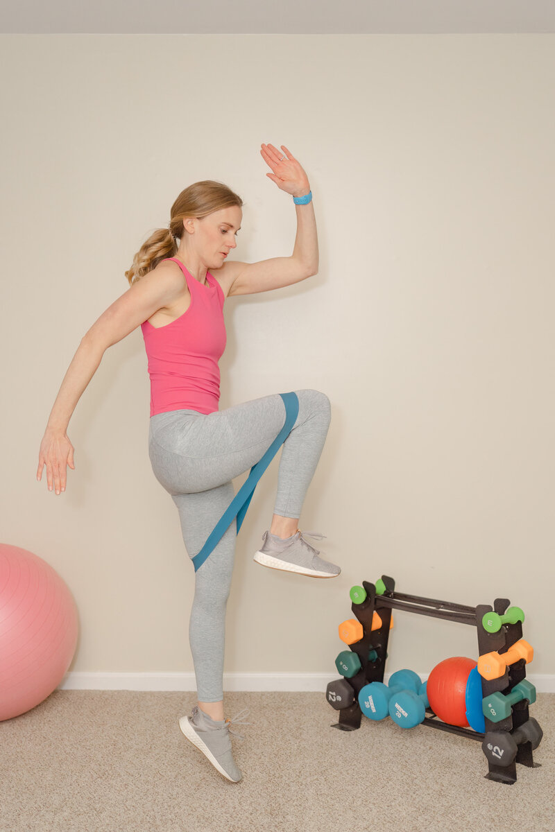 Woman working out during Chantilly, VA branding session