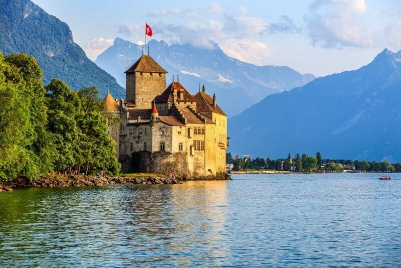 Chillon Castle on Lake Geneva Switzerland