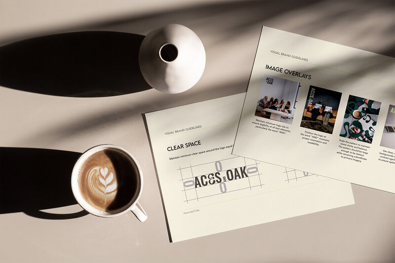 Signature brand identity package for Aces and Oak