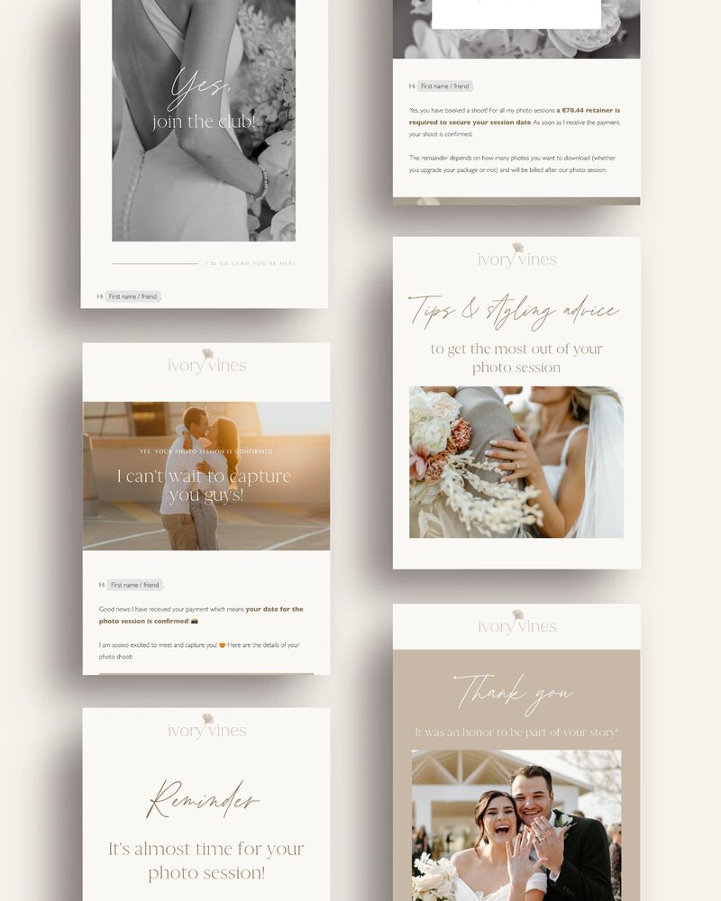 Neutral Flodesk templates for photographers Ivory Vines 10