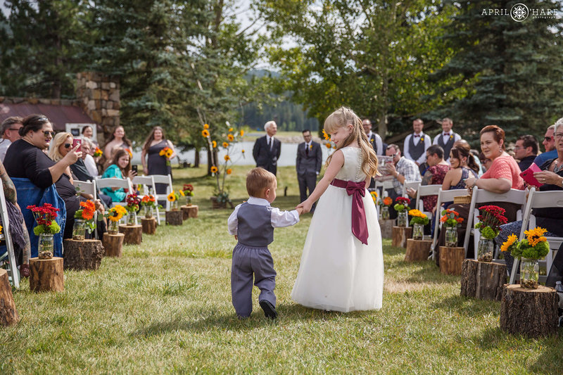 Children in a wedding outdoors in Evergreen CO