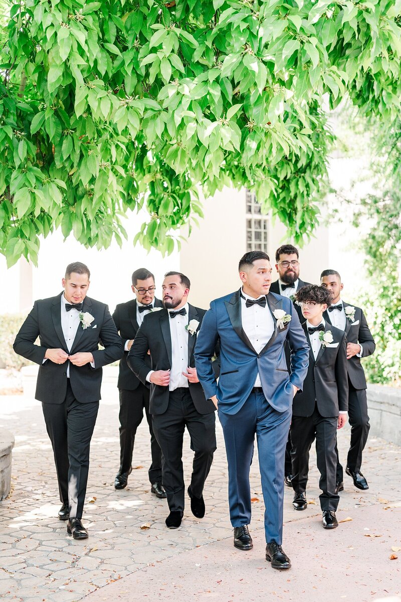 Burbank Wedding Photographer | Castaway | Los Angeles Wedding | Dusty blue and black tie | Nataly Hernandez Photography-95