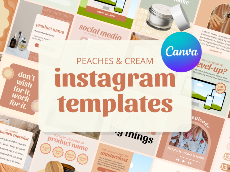 peaches and cream instagram templates by true blue creatives
