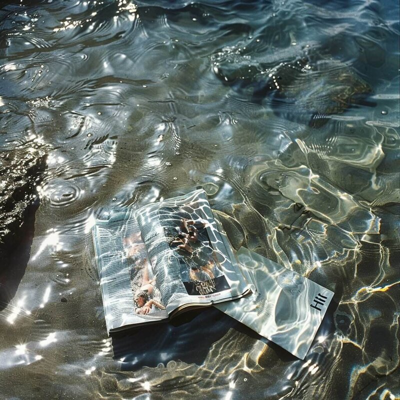 magazines floating in the water