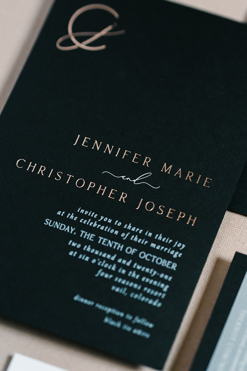 Modern Black Four Seasons  Wedding Invitations