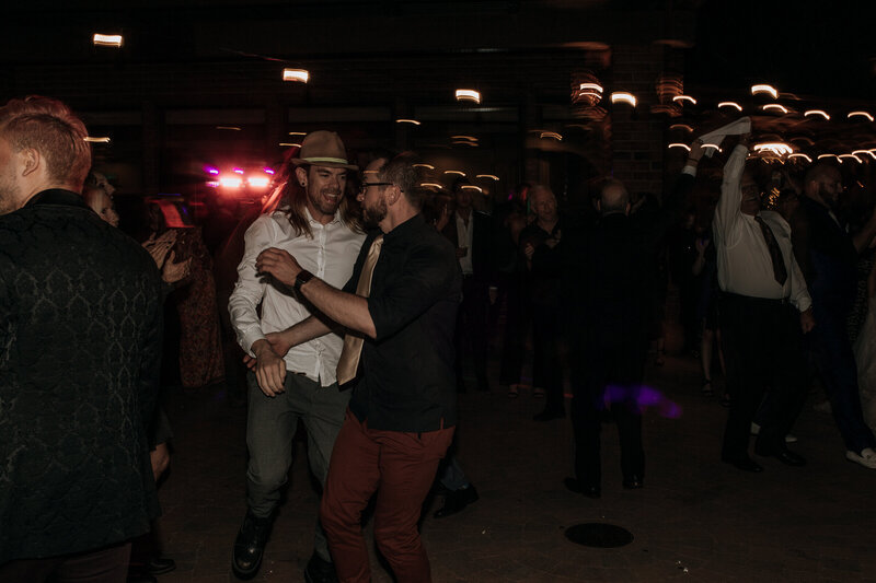 wedding guests dancing and enjoying sedona reception