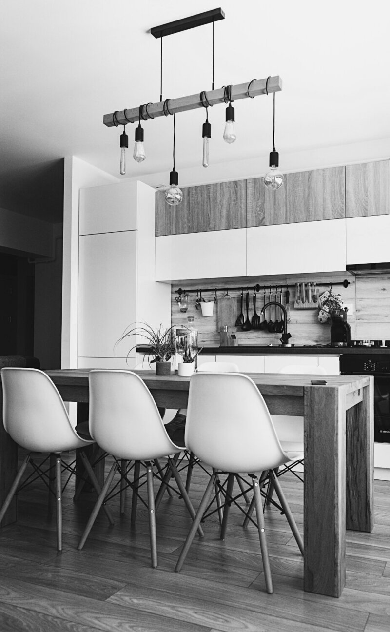 A modern open kitchen with muted colors for a real estate image for a Realtor in the Midland Odessa area.