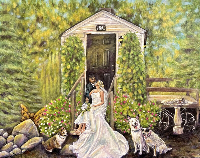 Dog Wedding Painting