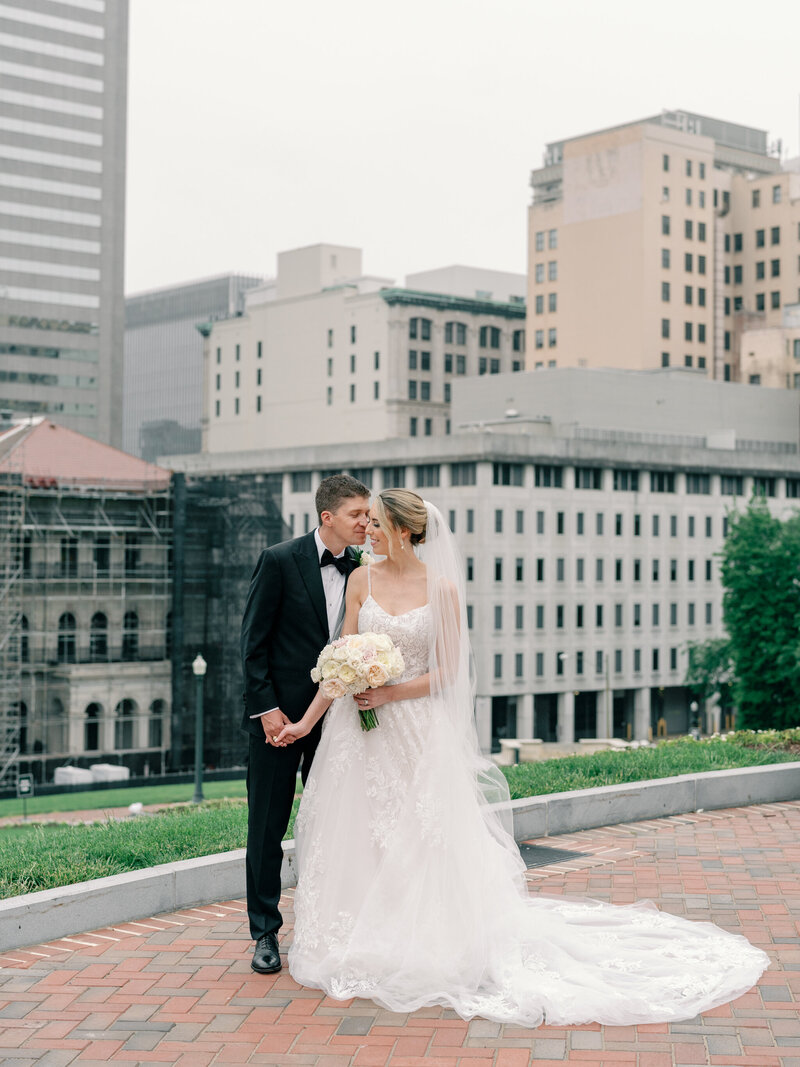 John Marshall Hotel Wedding | bride and groom portrait in downtown Richmond