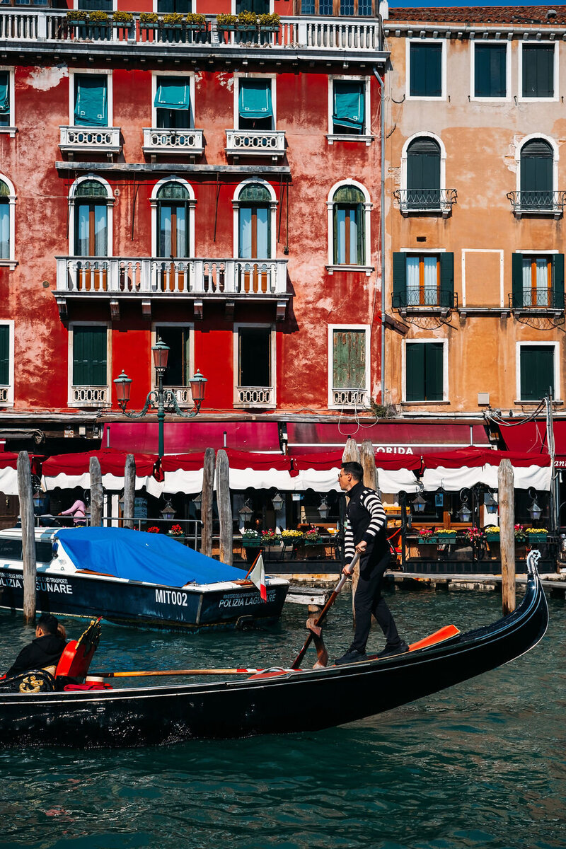 gondala ride in venice italy portrait