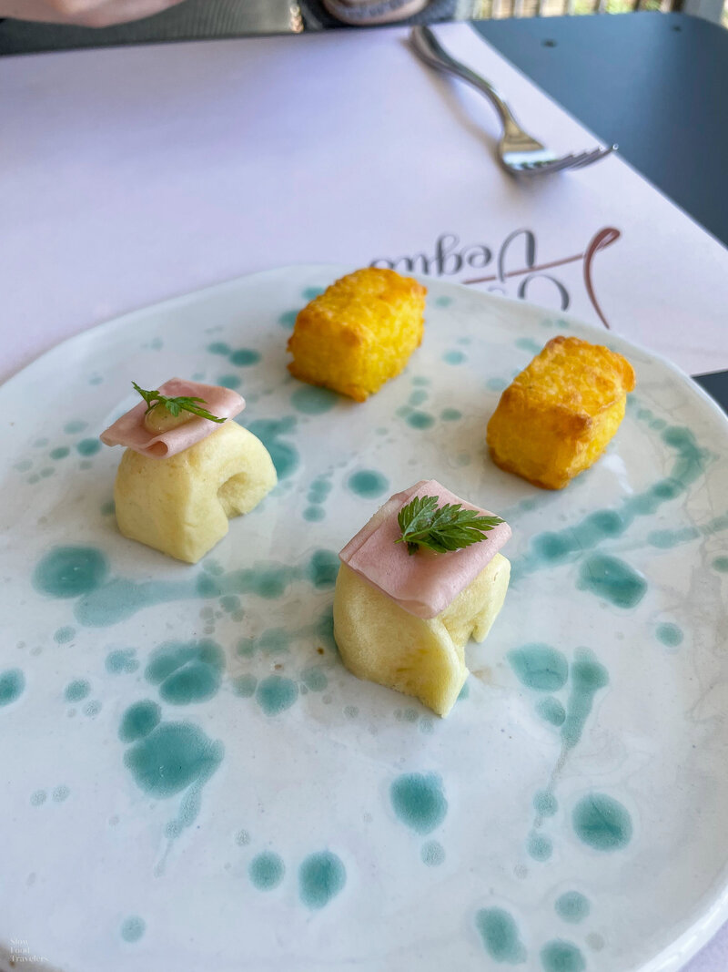 Starter bites at Osteria Veglio in La Morra, Italy