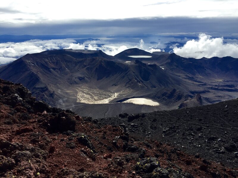 mountain valley with clouds