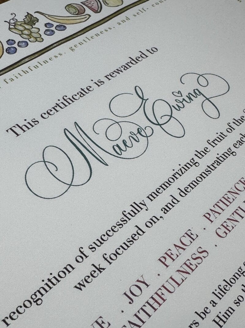 certificate calligraphy 1