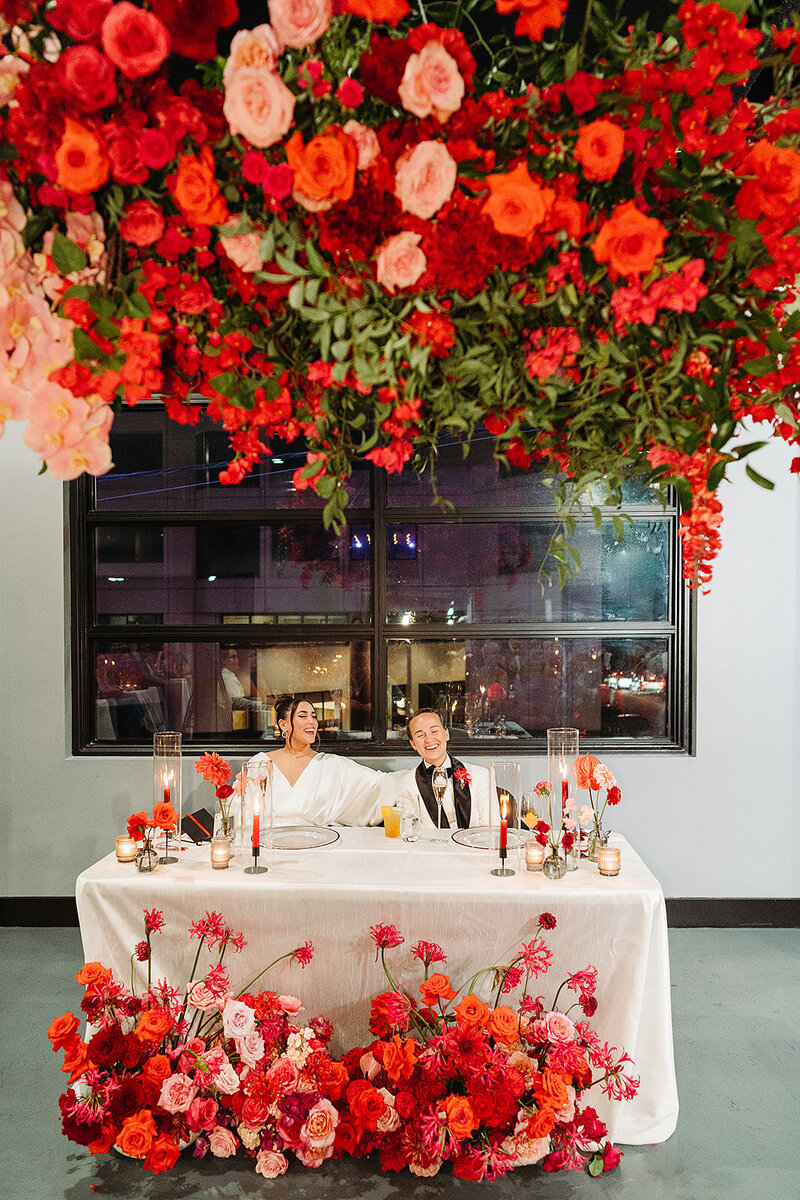 LGBTQ couple at wedding reception in downtown Austin planned by Bianca Nichole and Co
