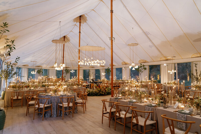 Troutbeck tent wedding reception setup