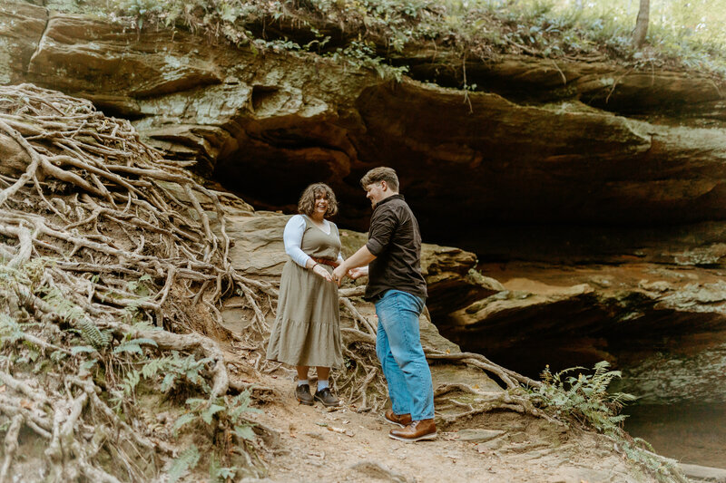 Engagement session at Wildcat Den in Muscatine, Iowa