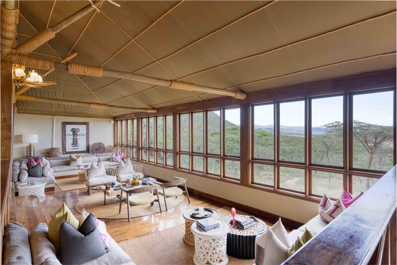 large glass panel window safari lodge