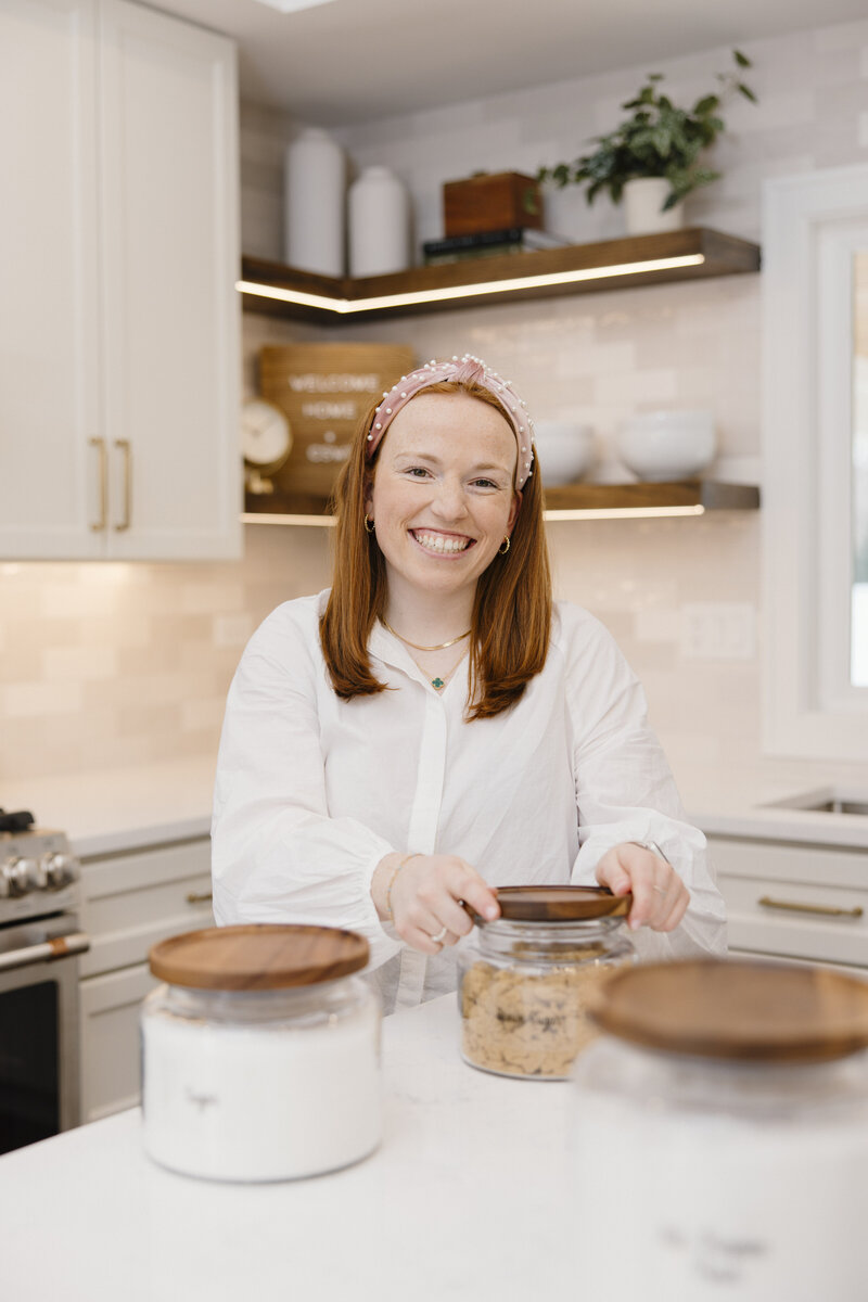 Woman smiling at camera
