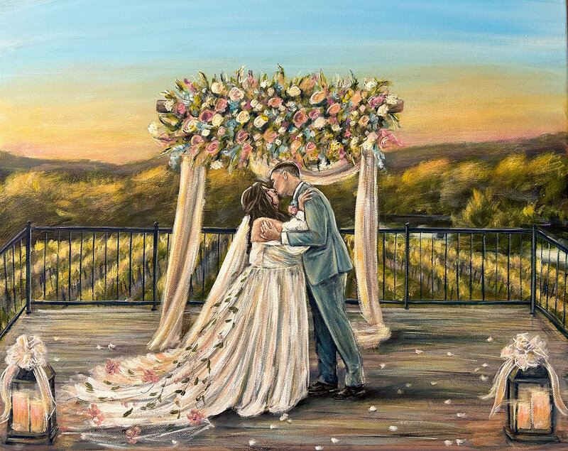 Live Wedding Painting at Chandler Hill VIneyards in Defiance Mo