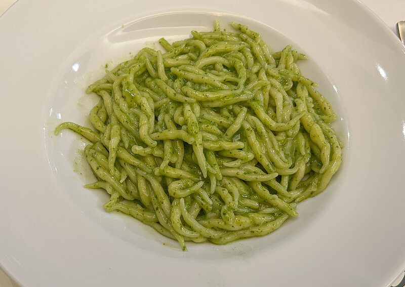 Pasta at Trattoria Rosmarino in Genoa, Italy