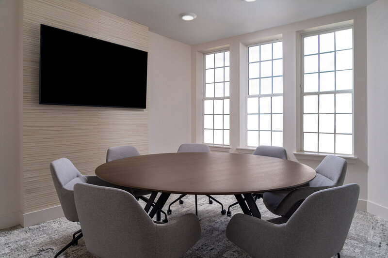 commercial design by Gracious Home Interiors of a conference room