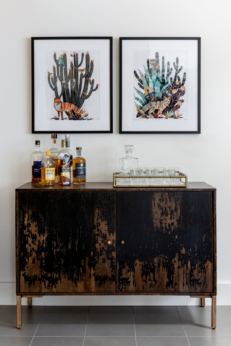 Rustic modern bar cabinet