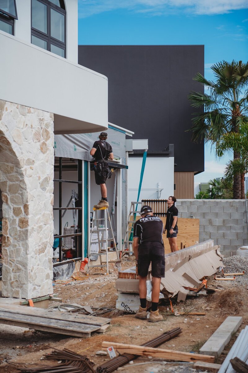 The NXTgen Construction team working on the Marisol project, demonstrating expert craftsmanship, attention to detail, and commitment to quality during the construction phase.