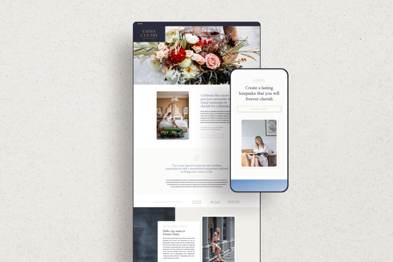 Elegant, timeless, mobile-friendly website design for floral company with navy blue accents by Knoxville website design company Liberty Type