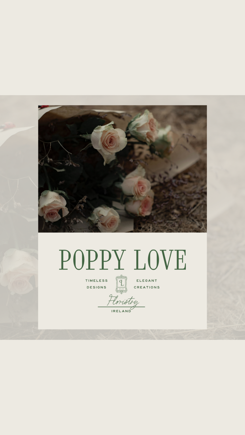 rose bouquet with poppy love logo