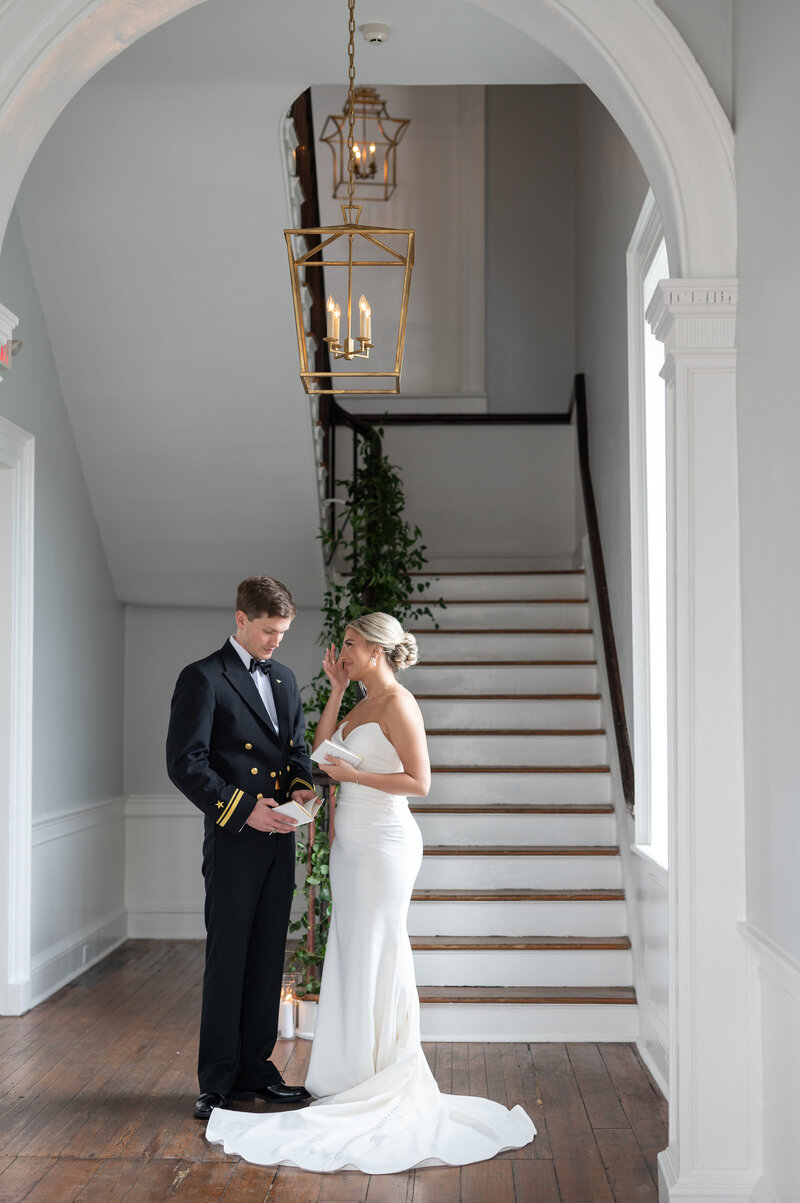 Private vow reading at the Gadsden House in Charleston, SC