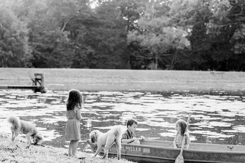 photo of children in canoe