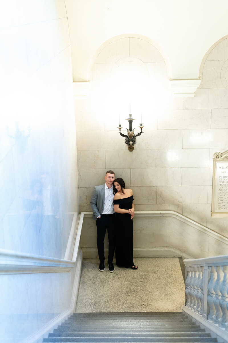 cleveland public library formal engagement portrait session