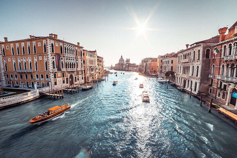 Grande Canal in Venice on a sunny day