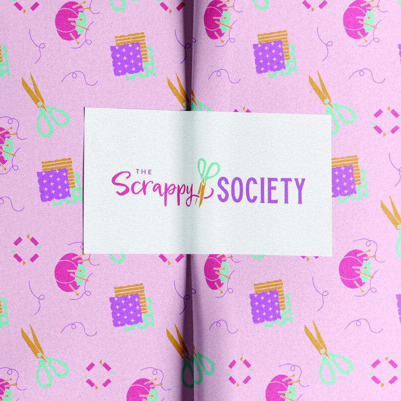 logo sticker on tissue paper with brand pattern