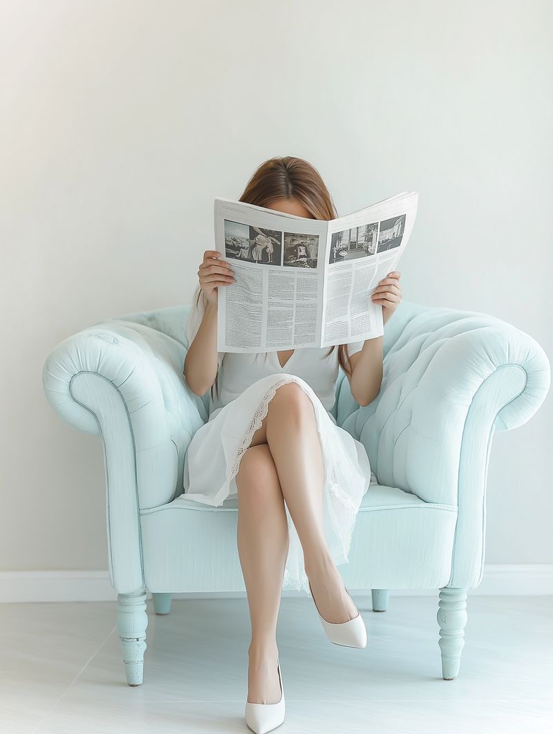 u9855155565_beautiful_women_in_white_sitting_in_a_chair_reading_febce802-55b8-4d57-82a4-71c2224f7eb1